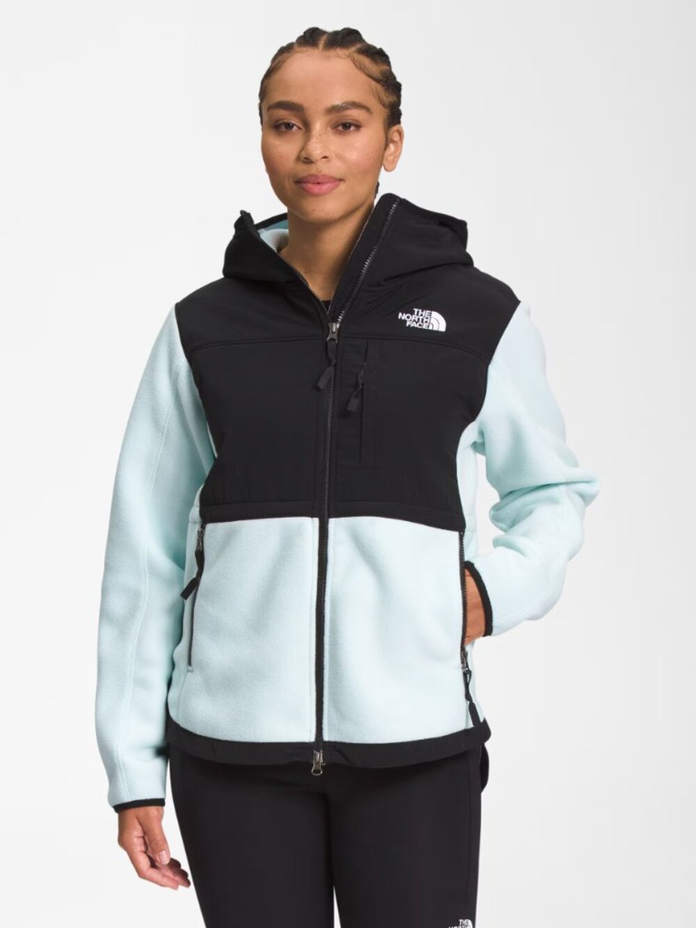North Face Denali PolarTec Hoodie Skylight Blue NWT Women's Sz M